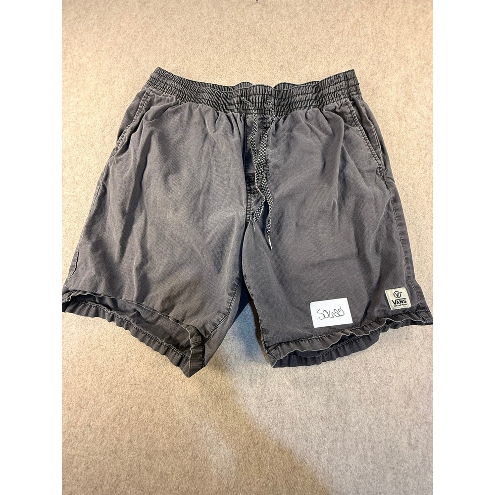 Vans Mens Gray Ripstop Elastic Waist Drawstring Skate Shorts Size Large